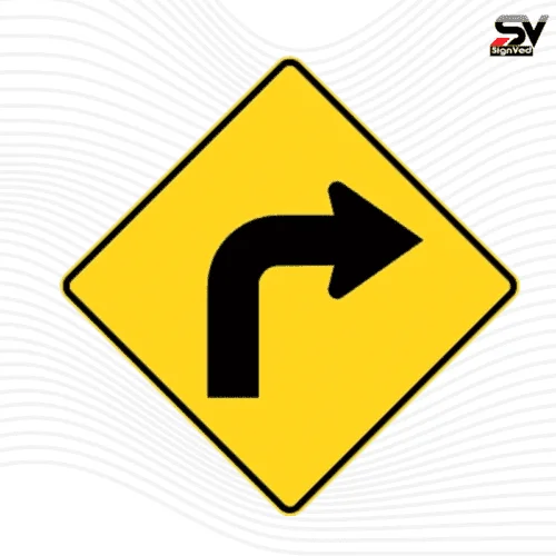 Road-turning-sign-board