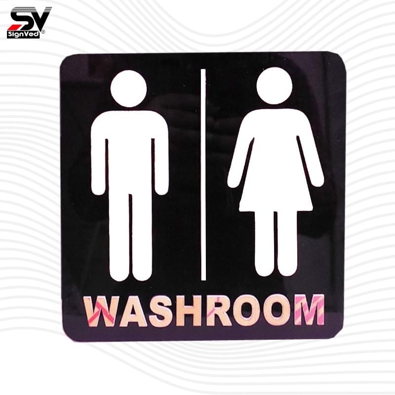 Acrylic Washroom Signage (Black & While)