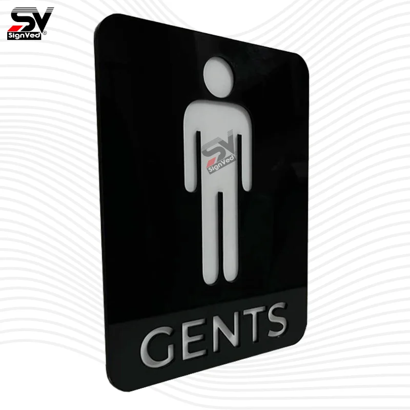 Acrylic Gents Restroom Signage